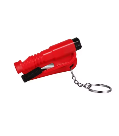 Safety Hammer with Rescue Whistle, Car Escape Tool,2-in-1 Window Breaker Seatbelt Cutter, Compact Emergency Escape Tool for Car (Red)