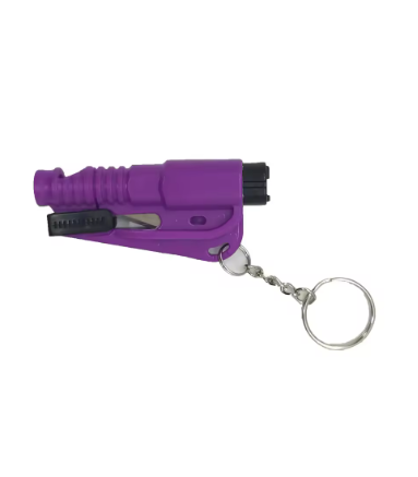 Safety Hammer with Rescue Whistle, Car Escape Tool,2-in-1 Window Breaker Seatbelt Cutter, Compact Emergency Escape Tool for Car (Purple)