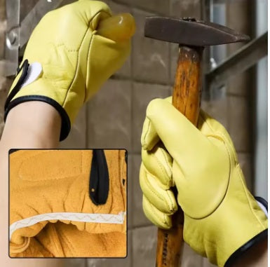 2026 Cowhide Leather Work Gloves (Yellow)
