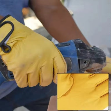 2026 Cowhide Leather Work Gloves (Yellow)