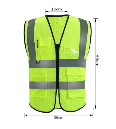 Unisex Summer Safety Vest with Multi-Pockets (Blue)