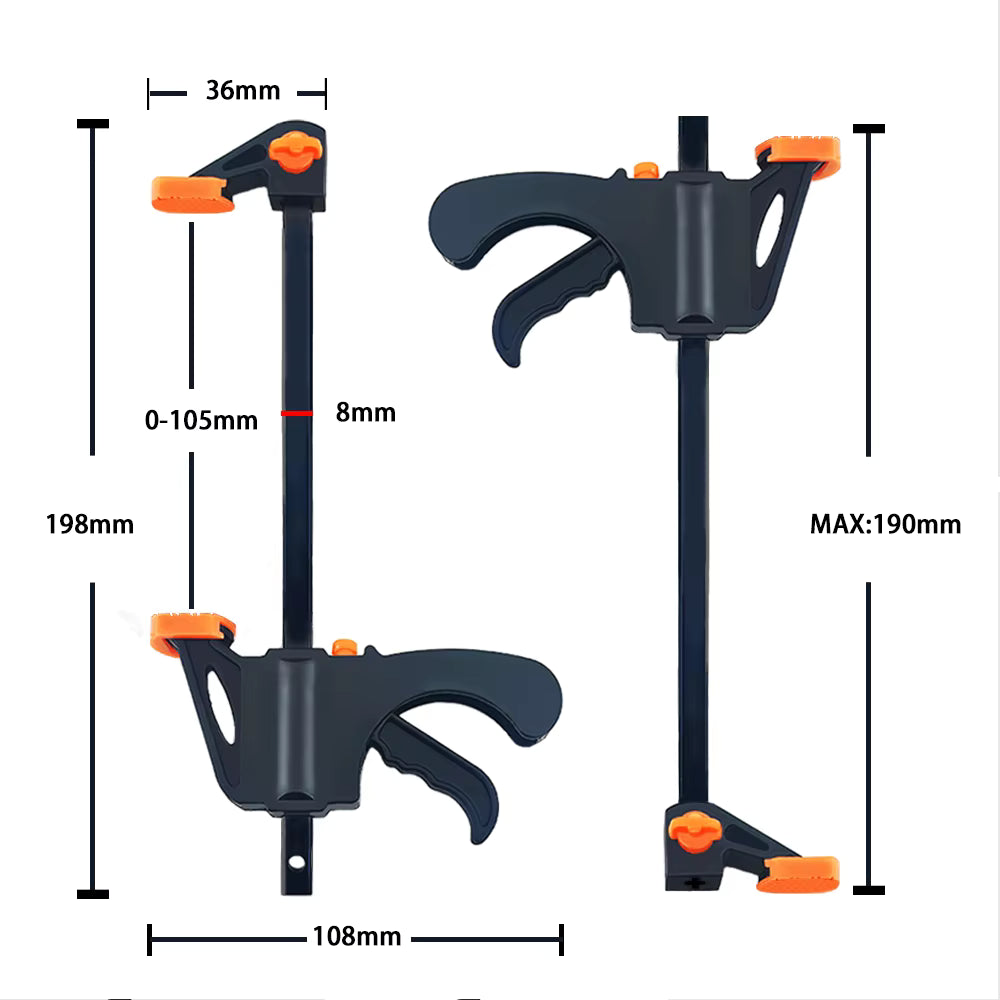 F-Style Woodworking Clamps (4/6/8 Inch Set)