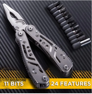 Portable Pocket Multitool 420 Stainless Steel Multitool Pliers Knife Screwdriver for Outdoor Survival Camping Hunting and Hiking (Silver)